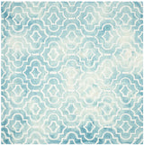 Safavieh Dip Dye 7'-0" x 7'-0" Rug in Turquoise / Ivory