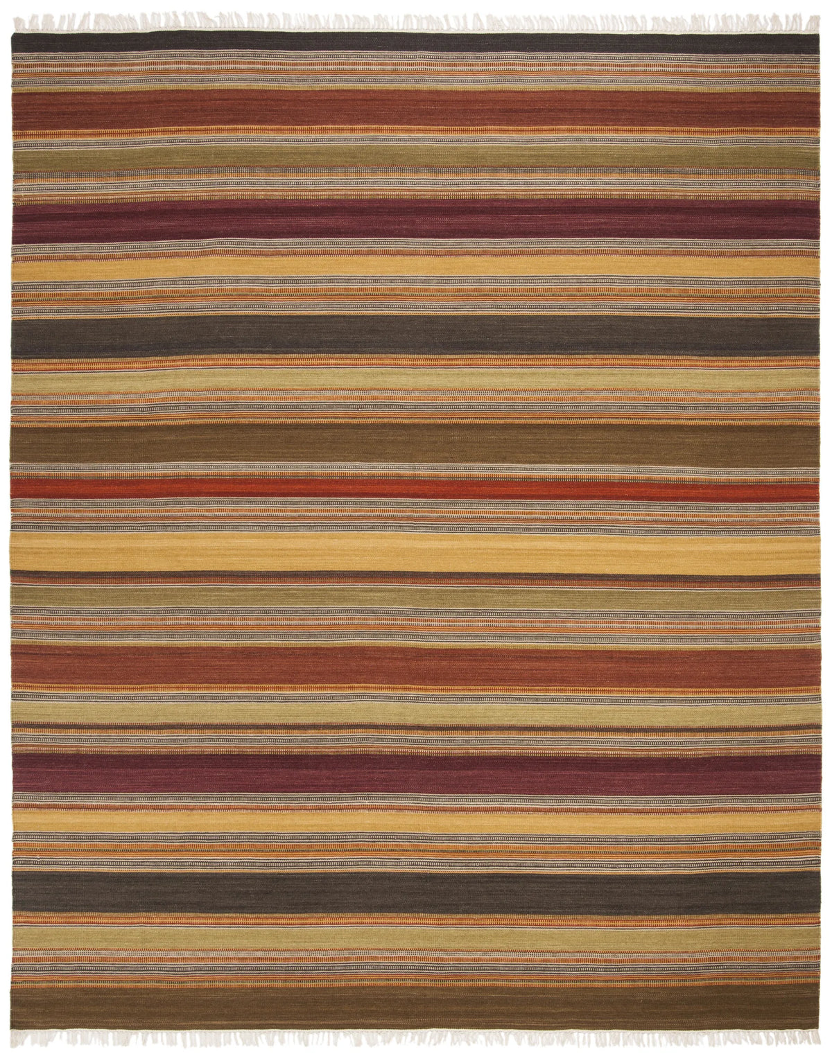 Safavieh Striped Kilim 10'-0" x 14'-0" Rug in Gold