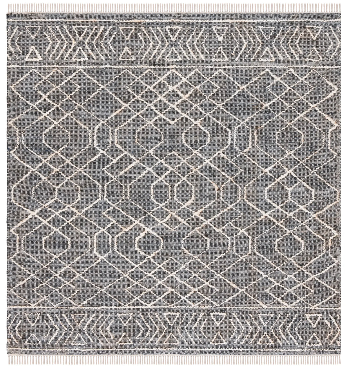 Safavieh Natural Fiber 6'-0" x 6'-0" Rug in Black / Ivory