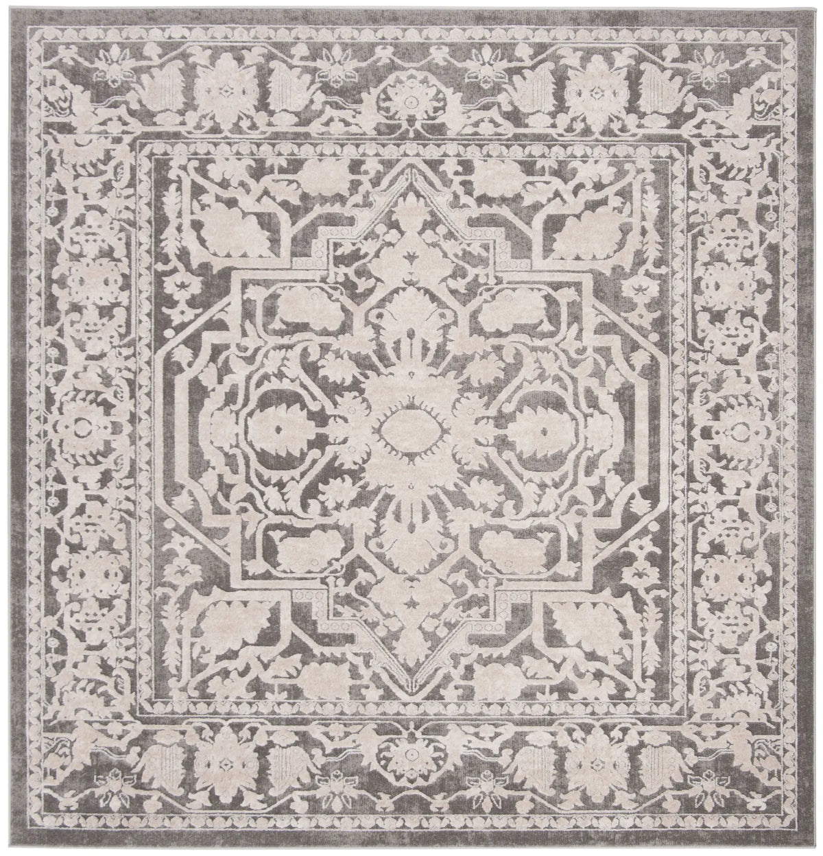 Safavieh Reflection 6'-7" x 6'-7" Rug in Dark Grey / Cream