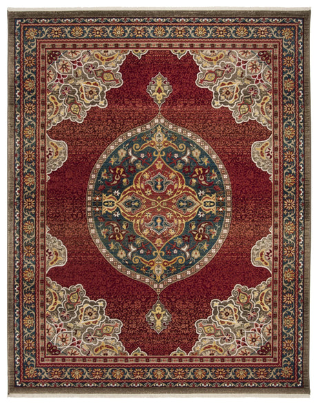 Safavieh Kashan 8'-0" x 10'-0" Rug in Red / Blue