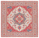Safavieh Tucson 6'-0" x 6'-0" Rug in Red / Beige