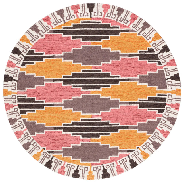 Safavieh Rodeo Drive 6'-0" x 6'-0" Rug in Black / Rust