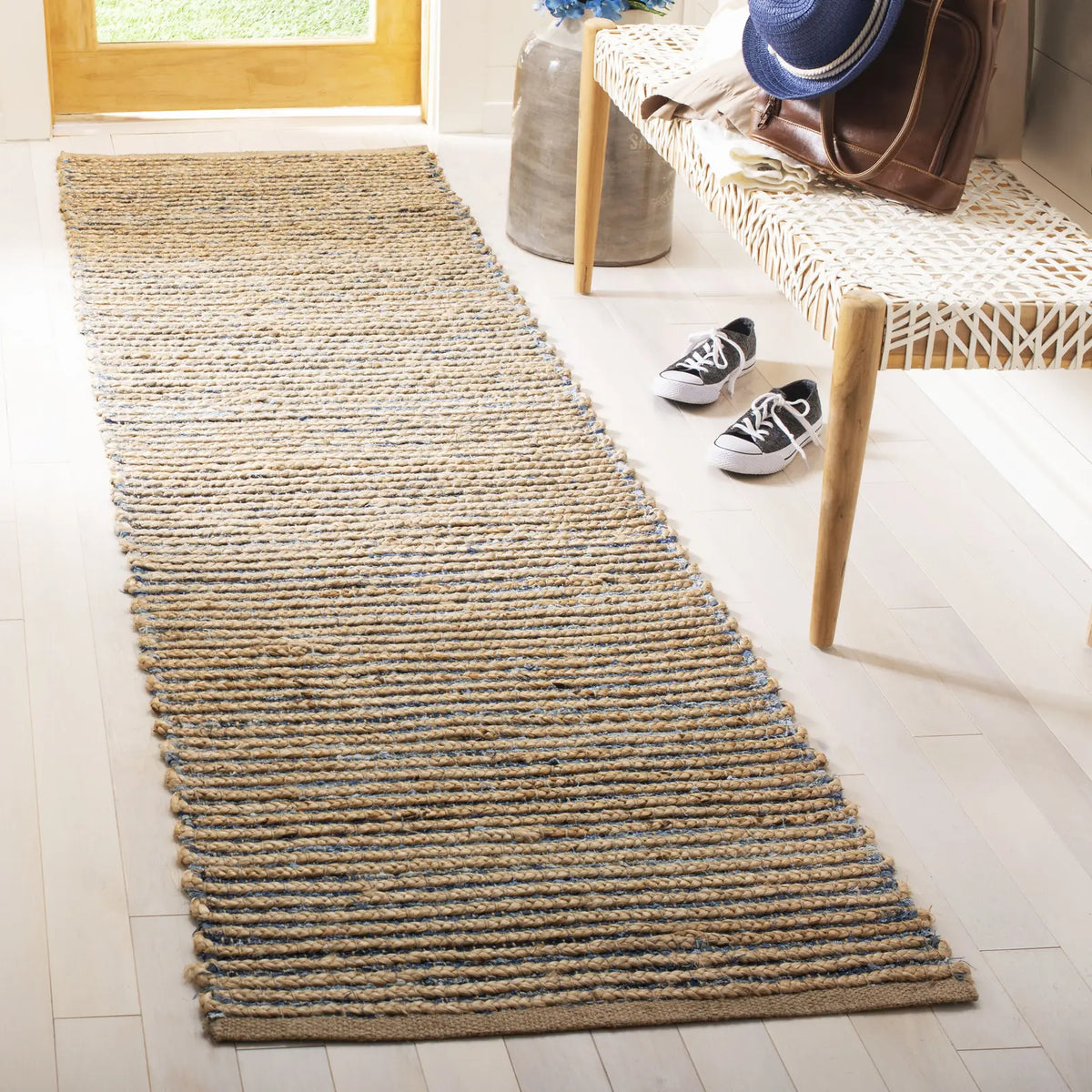 Safavieh Cape Cod 2'-3" x 8'-0" Rug in Natural / Blue