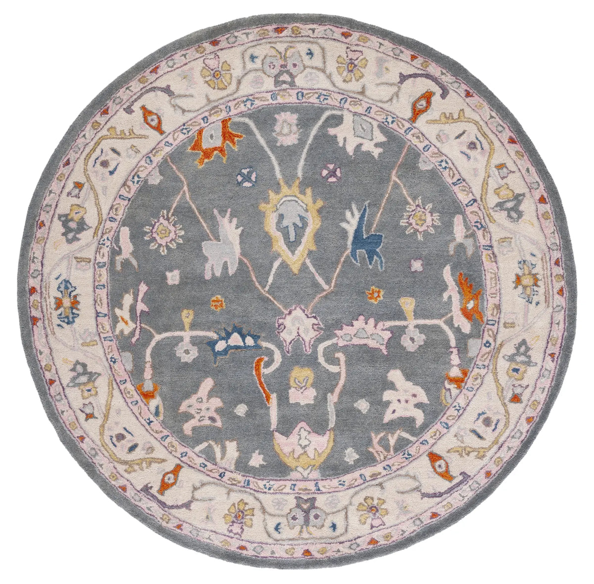 Safavieh Anatolia 6'-0" x 6'-0" Rug in Dark Grey / Ivory