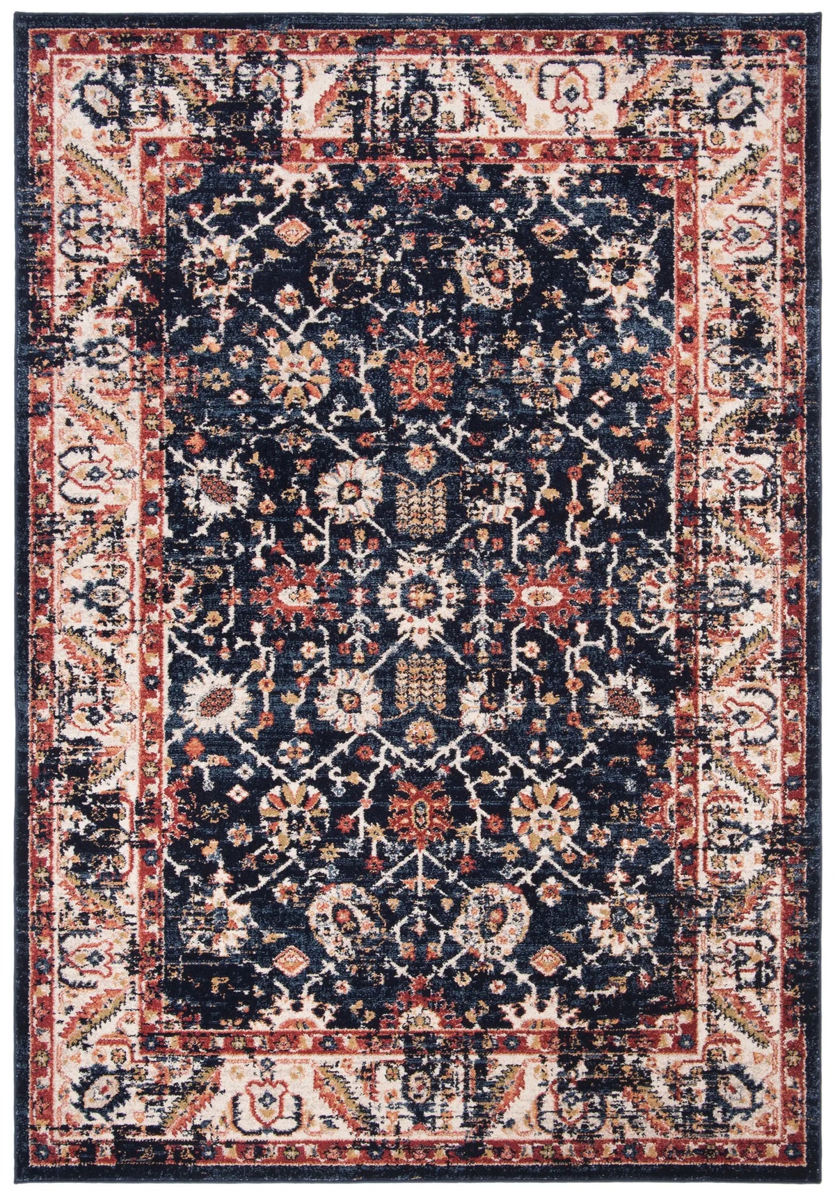 Safavieh Charleston 4'-0" x 6'-0" Rug in Navy / Ivory
