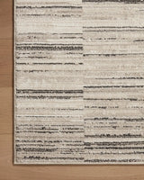 Loloi Darby Dar-01 Charcoal/Sand Rug - corner on wood