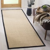 Safavieh Natural Fiber 2'-6" x 8'-0" Rug in Maize / Black