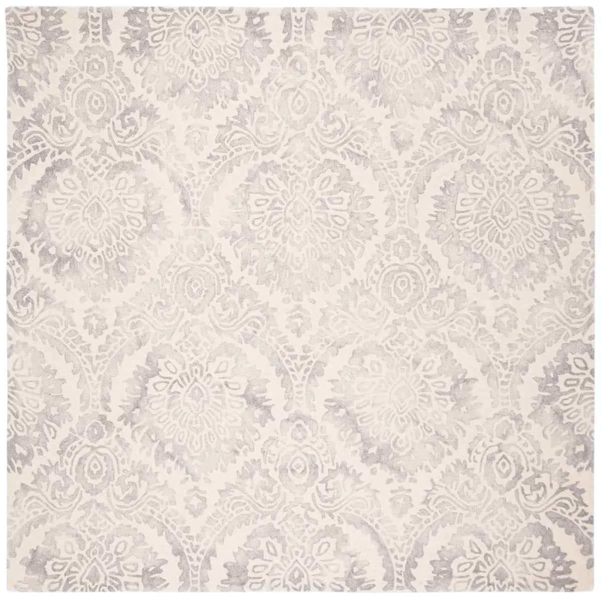 Safavieh Dip Dye 7'-0" x 7'-0" Rug in Silver / Ivory