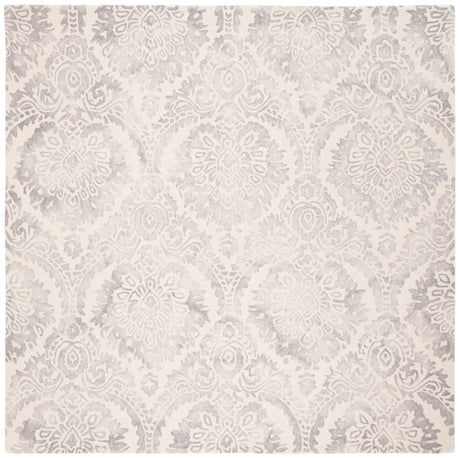 Safavieh Dip Dye 7'-0" x 7'-0" Rug in Silver / Ivory