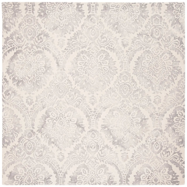 Safavieh Dip Dye 7'-0" x 7'-0" Rug in Silver / Ivory