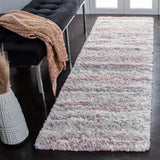 Safavieh Fontana Shag  800 2'-3" x 10'-0" Rug in Ivory / Pink