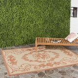 Safavieh Courtyard 4'-0" x 5'-7" Rug in Natural / Terra