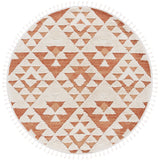 Safavieh Moroccan Tassel Shag 5'-3" x 5'-3" Rug in Ivory / Brick Rust