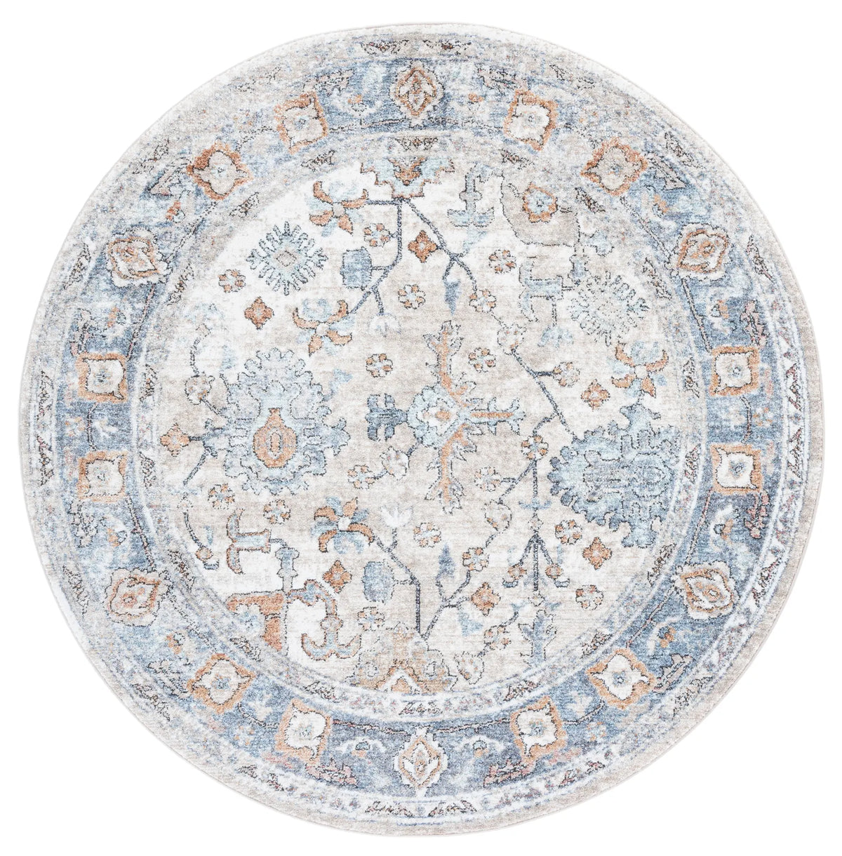 Safavieh Jasmine 5'-3" x 5'-3" Rug in Ivory / Blue