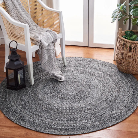 Safavieh Braided 5'-0" x 5'-0" Rug in Grey / Charcoal