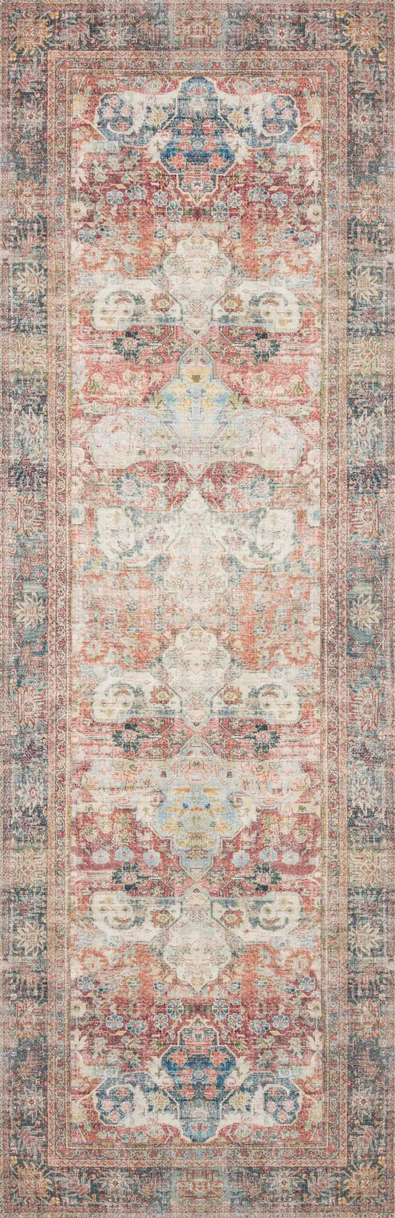 Loloi Loren Lq-14 Brick / Multi Rugs - runner flat
