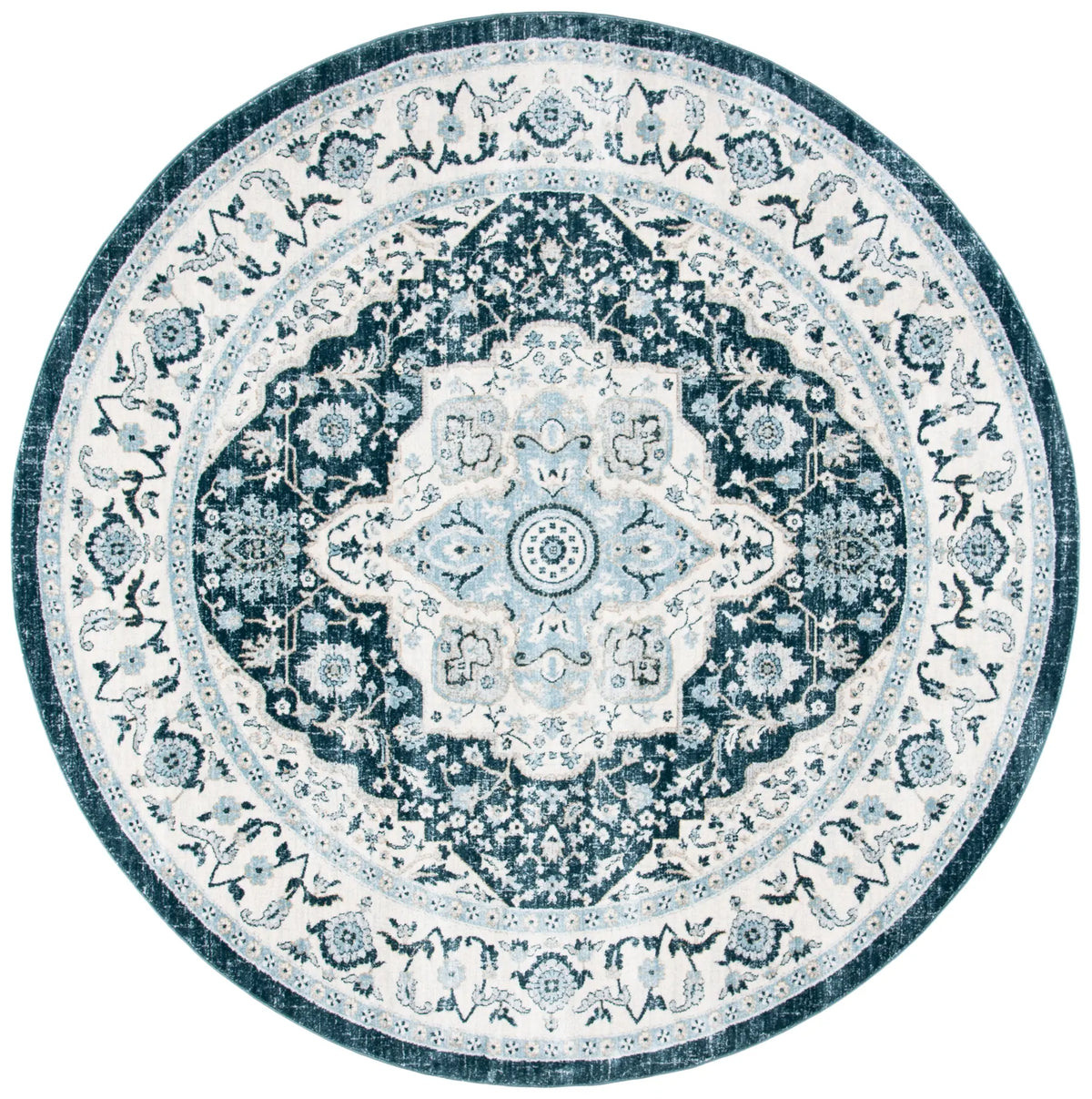 Safavieh Isabella 6'-7" x 6'-7" Rug in Navy / Creme