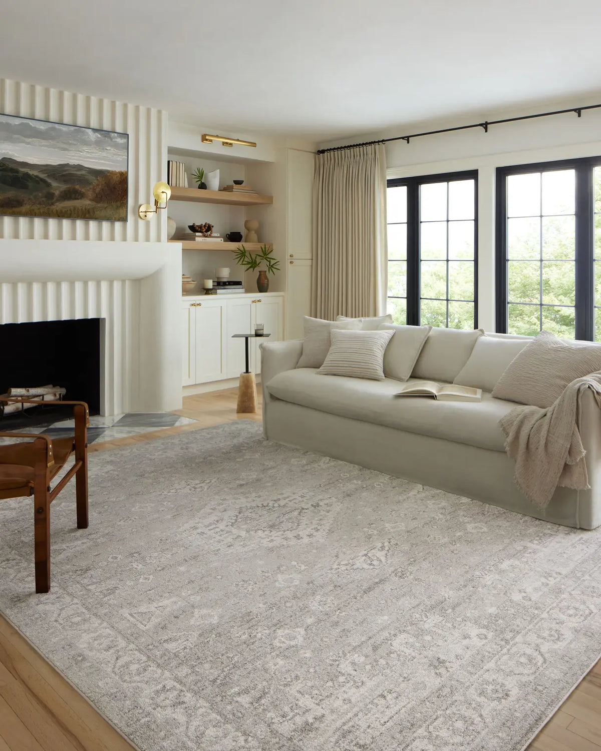 Loloi Odette Odt-02 Silver/Ivory Rug - room scene 1
