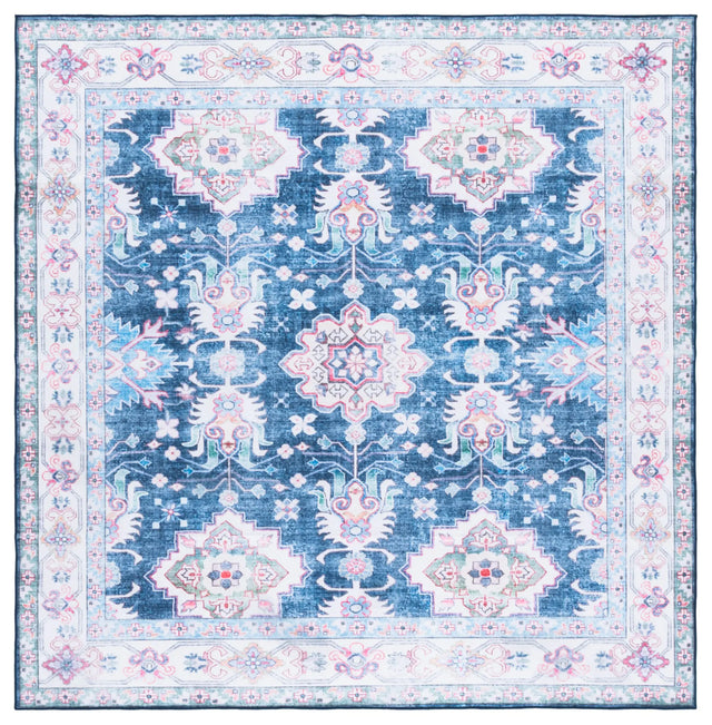 Safavieh Martha Stewart Washable 6'-0" x 6'-0" Rug in Navy / Beige