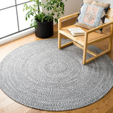 Safavieh Braided 5'-0" x 5'-0" Rug in Ivory / Black