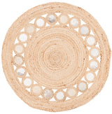 Safavieh Natural Fiber 3'-0" x 3'-0" Rug in Beige / Grey
