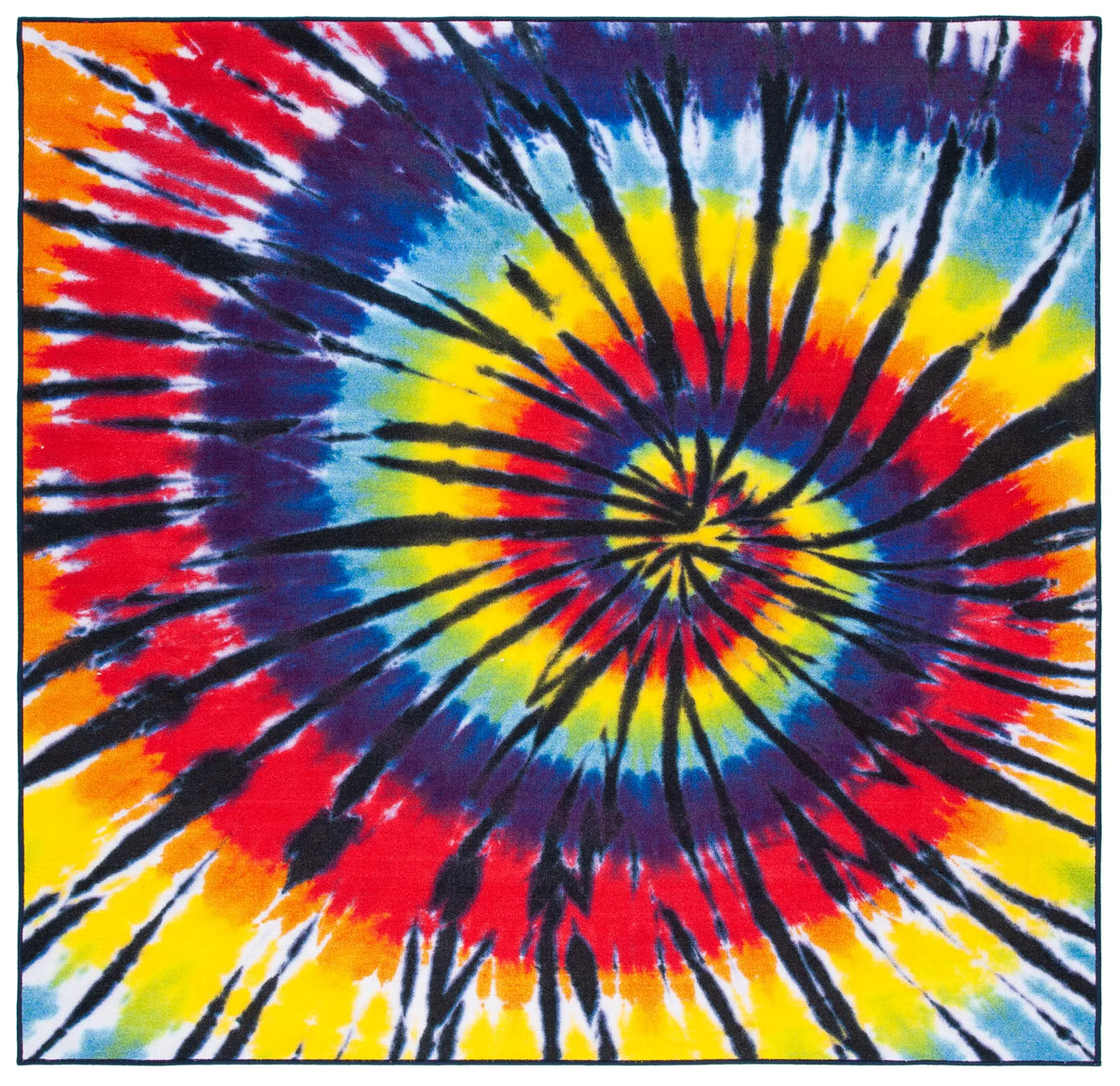 Safavieh Paint Brush 6'-7" x 6'-7" Rug in Fuchsia / Yellow