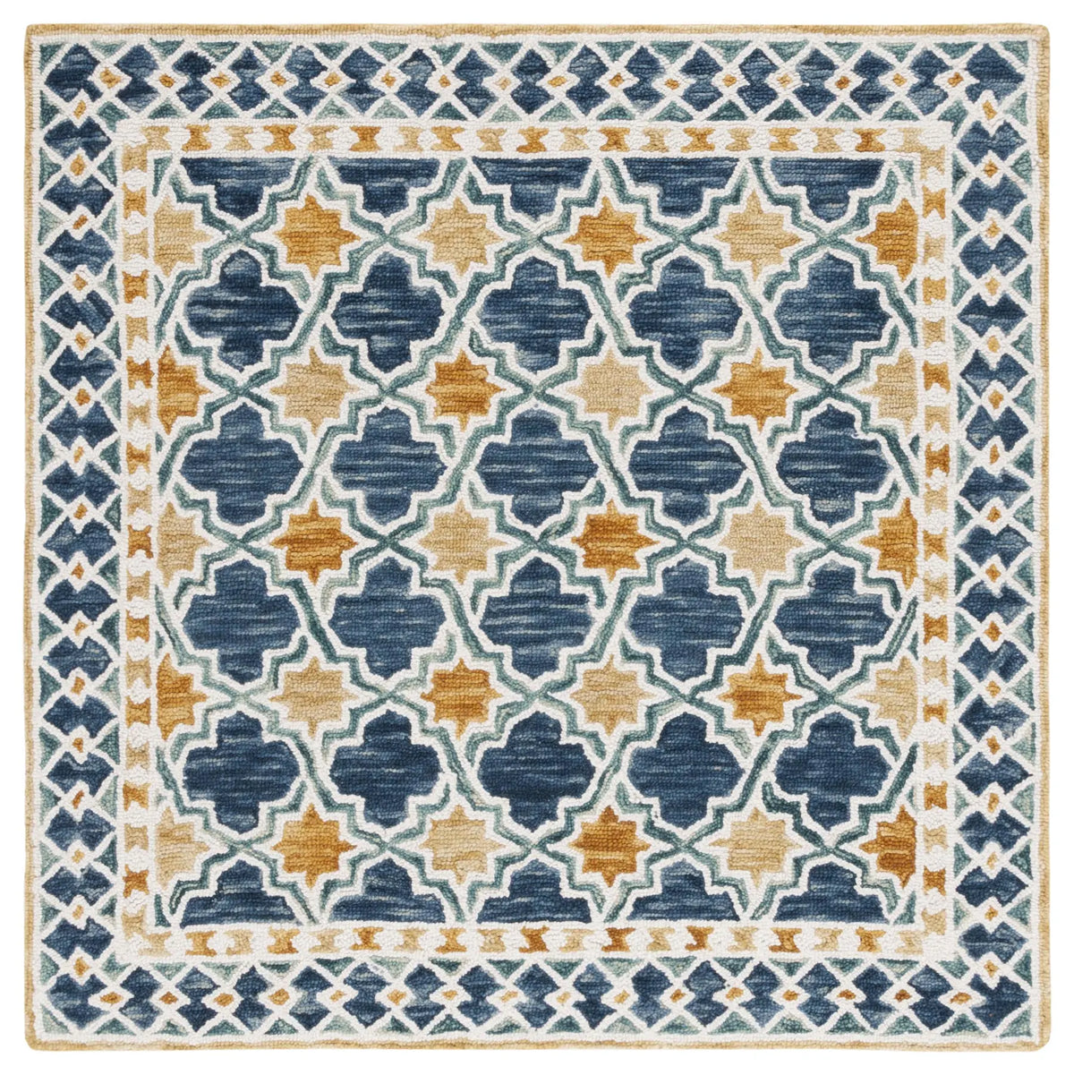 Safavieh Aspen 5'-0" x 5'-0" Rug in Navy / Yellow