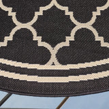 Safavieh Courtyard 5'-3" x 5'-3" Rug in Black / Beige
