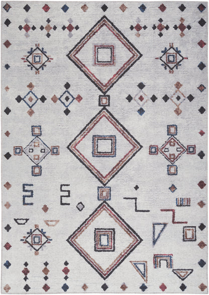 Nourison Machine Washable Series 1 X Nicole Curtis Sr108 Ivory/Multi Area Rug