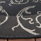 Safavieh Courtyard 5'-3" x 5'-3" Rug in Black / Sand