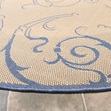Safavieh Courtyard 6'-7" x 6'-7" Rug in Natural / Blue