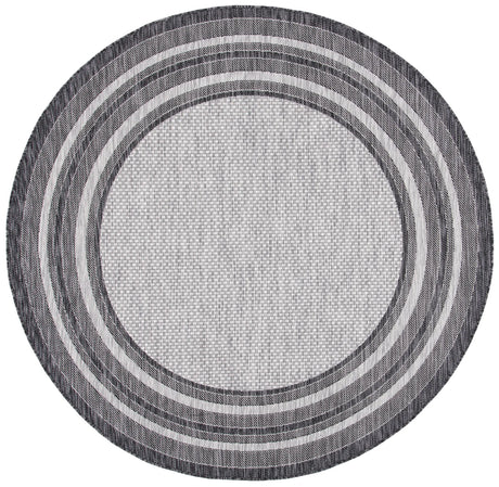 Safavieh Courtyard 10'-0" x 10'-0" Rug in Light Grey / Black