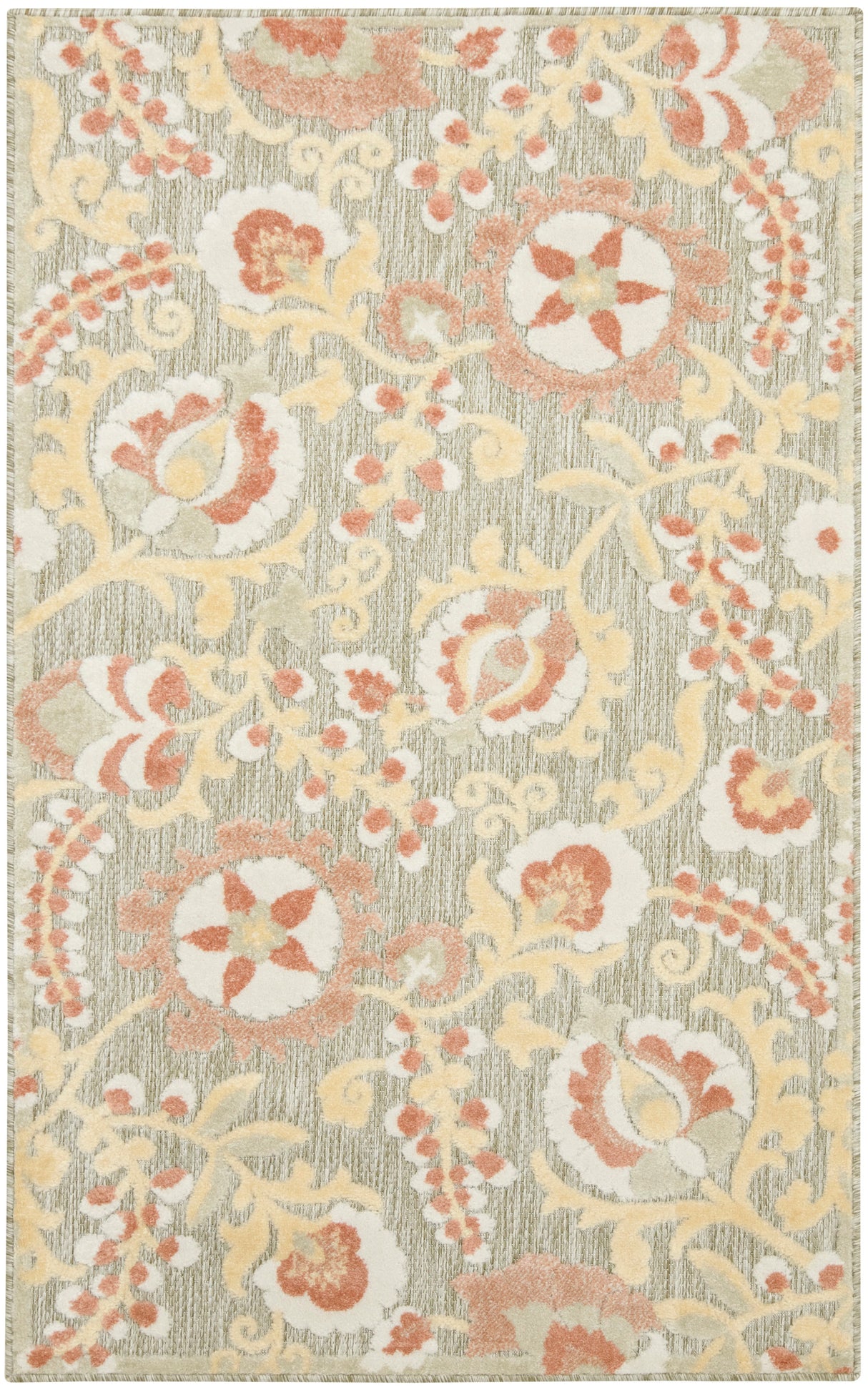 Nourison Aloha ALH17 Machine Made Sage, Rose Rug