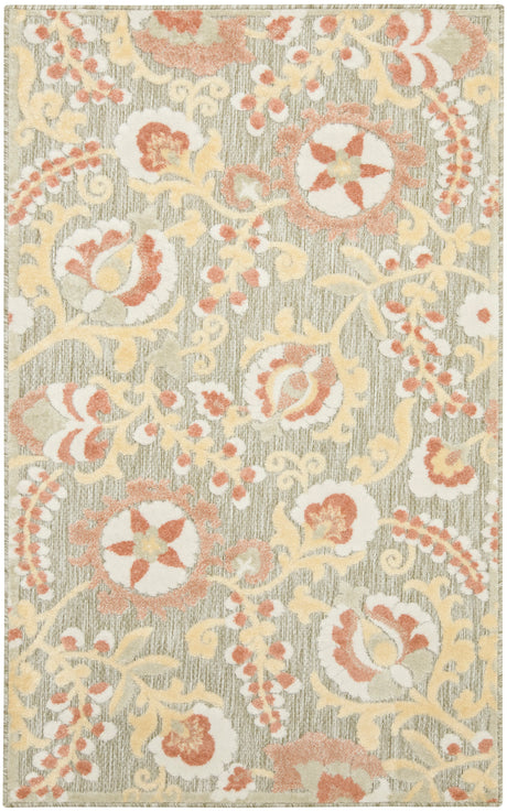 Nourison Aloha ALH17 Machine Made Sage, Rose Rug