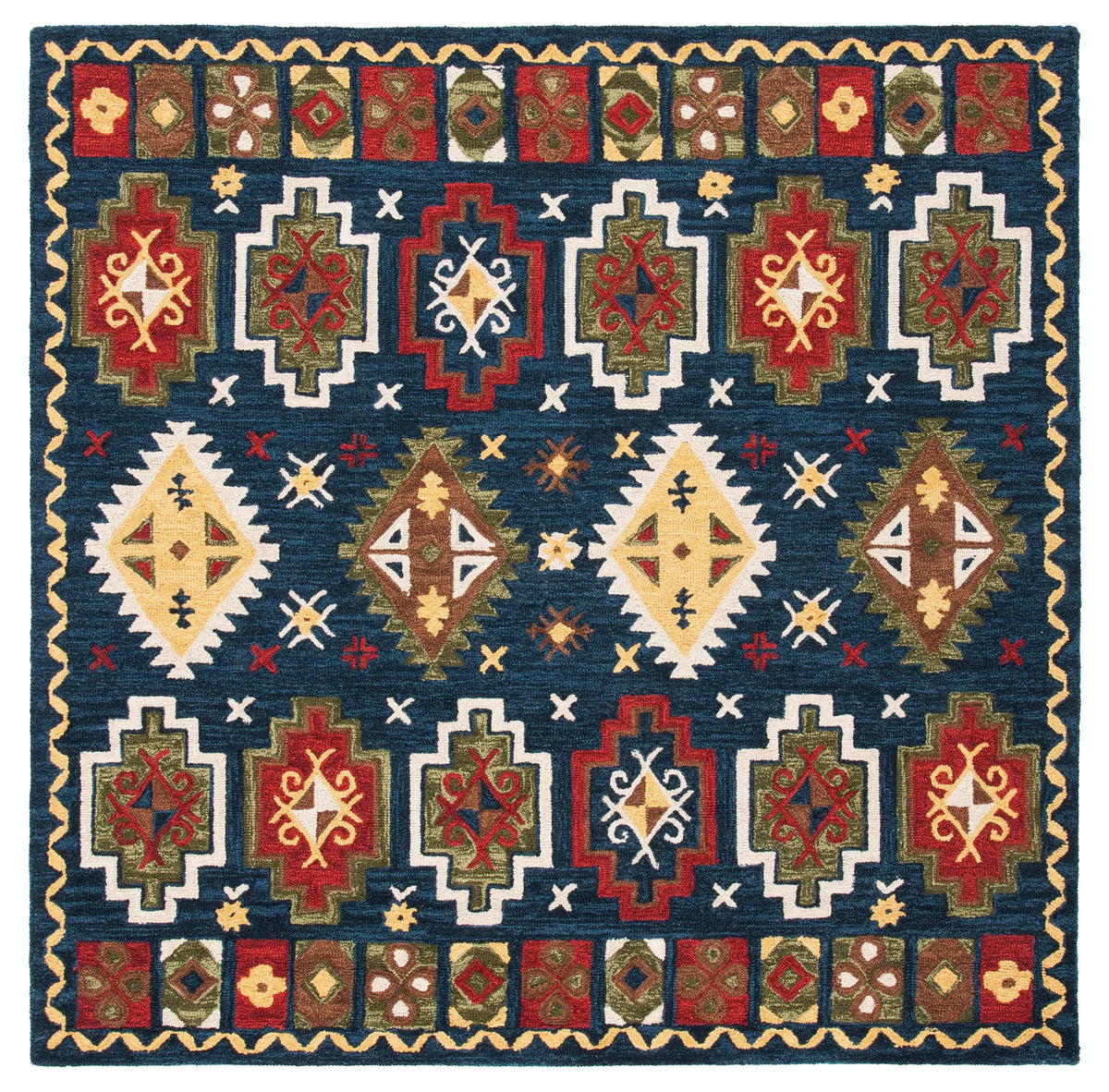Safavieh Heritage 6'-0" x 6'-0" Rug in Navy / Red