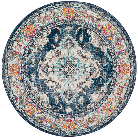 Safavieh Monaco 5'-0" x 5'-0" Rug in Navy / Light Blue