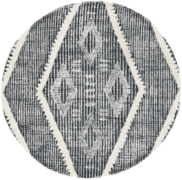 Safavieh Metro 6'-0" x 6'-0" Rug in Black / Ivory