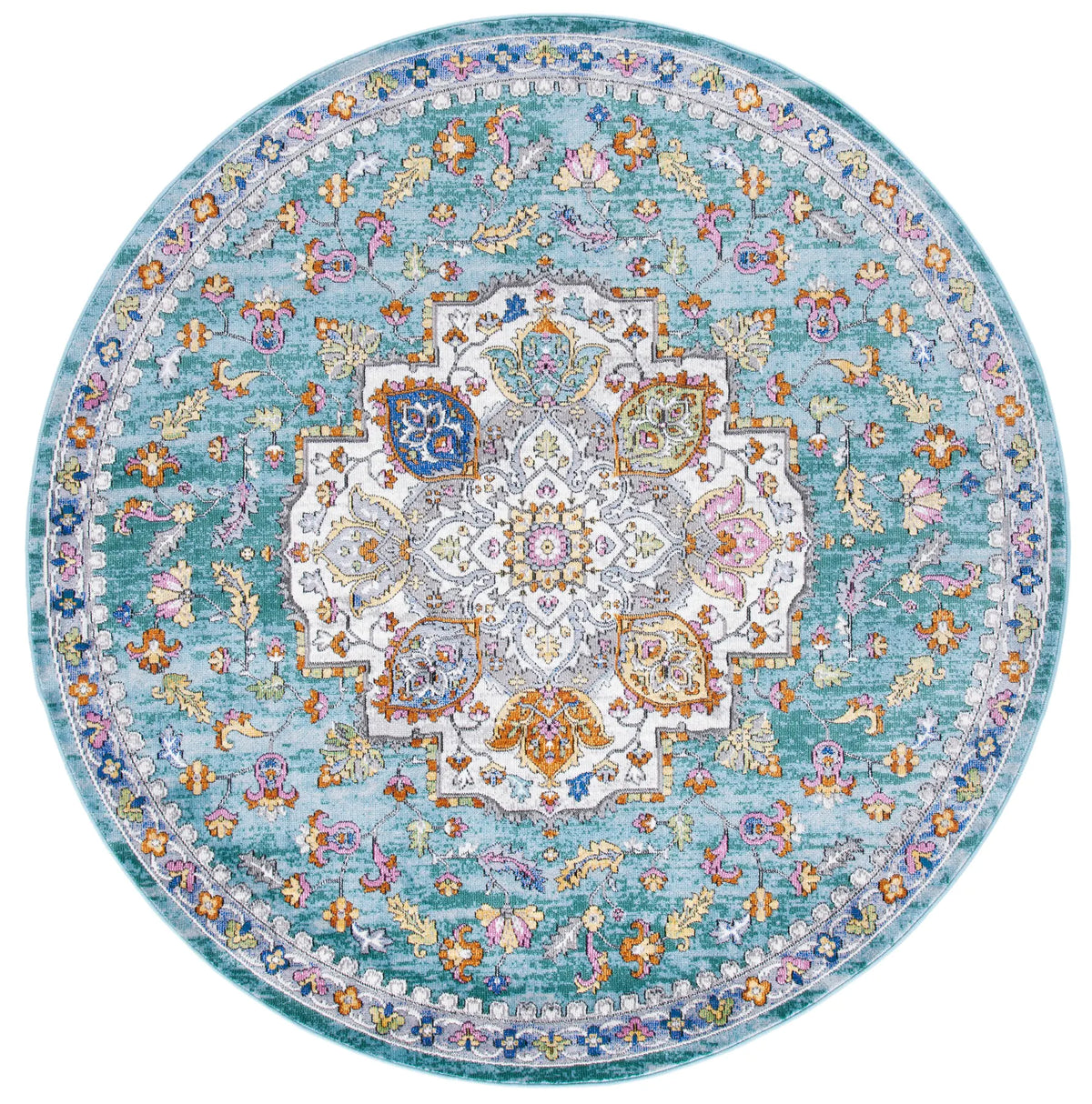Safavieh Aria 6'-5" x 6'-5" Rug in Turquoise / Ivory