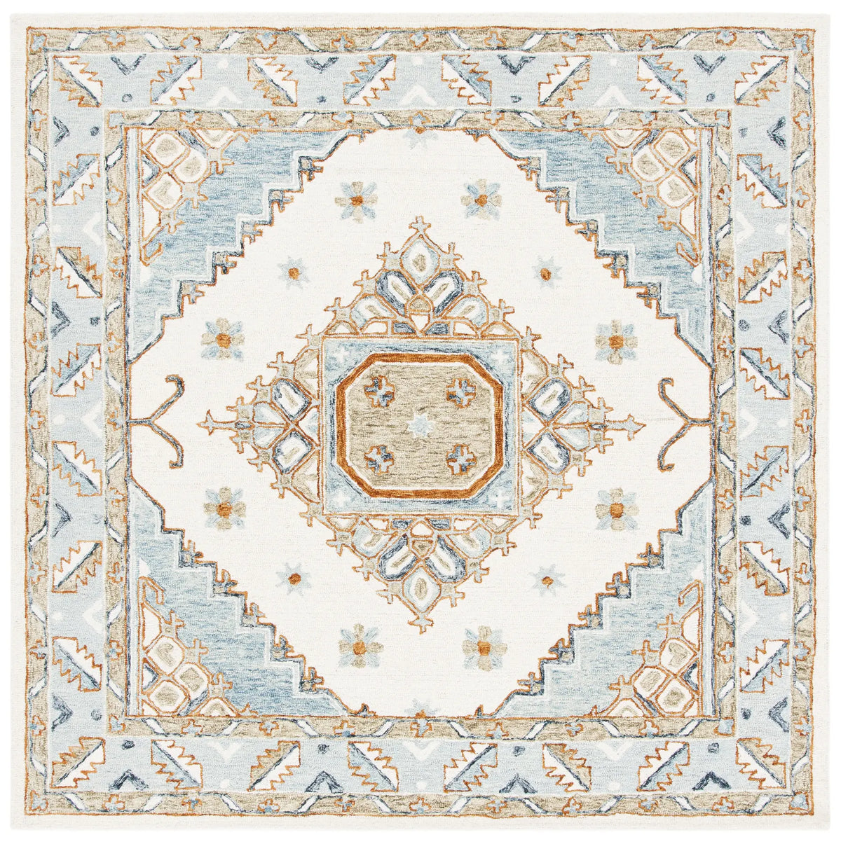 Safavieh Capri 7'-0" x 7'-0" Rug in Ivory / Rust