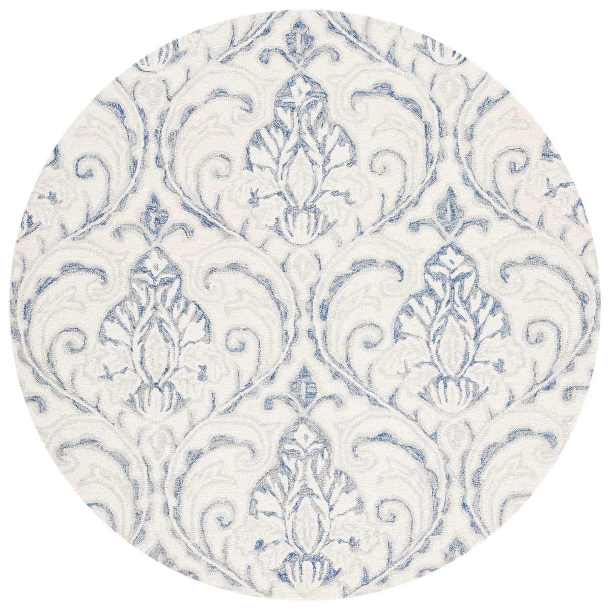 Safavieh Micro-Loop 5'-0" x 5'-0" Rug in Ivory / Blue
