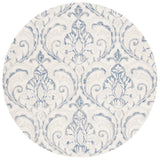 Safavieh Micro-Loop 5'-0" x 5'-0" Rug in Ivory / Blue