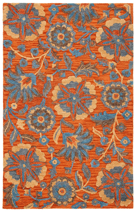 Safavieh Blossom 5'-0" x 8'-0" Rug in Rust / Blue