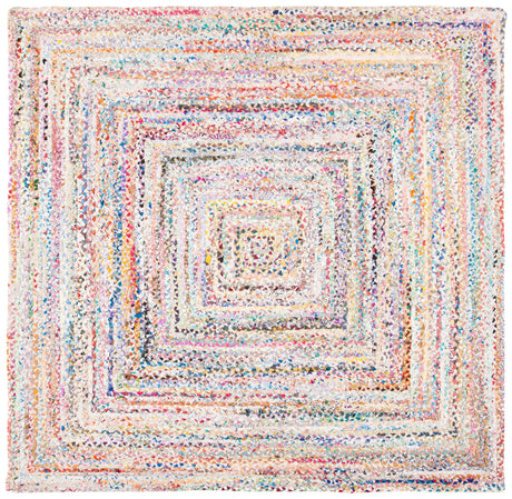 Safavieh Braided 5'-0" x 5'-0" Rug in Ivory / Multi