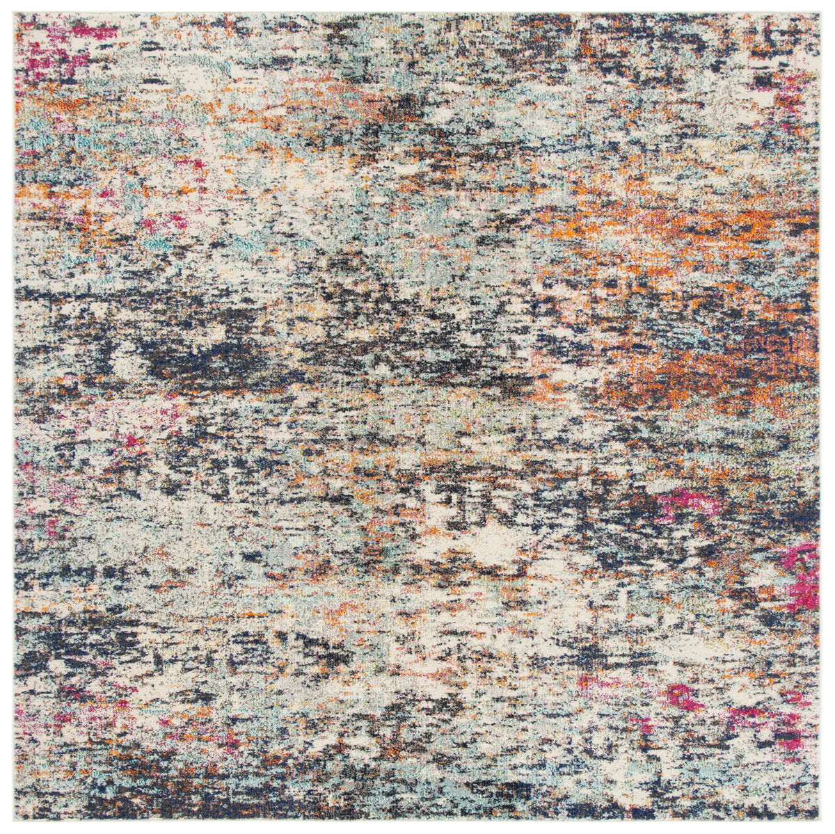 Safavieh Madison 6'-7" x 6'-7" Rug in Black / Gold