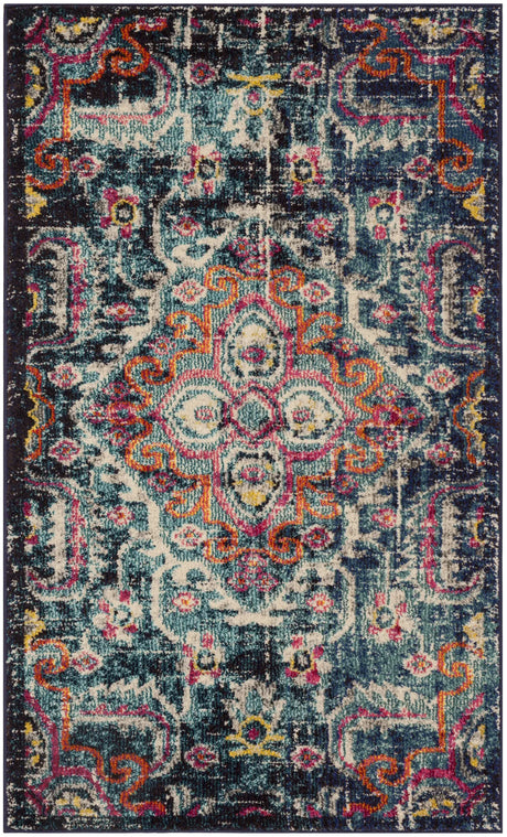 Safavieh Monaco 3'-0" x 5'-0" Rug in Blue / Fuchsia