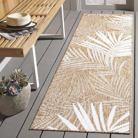 Safavieh Beach House 2'-2" x 10'-0" Rug in Brown / Ivory