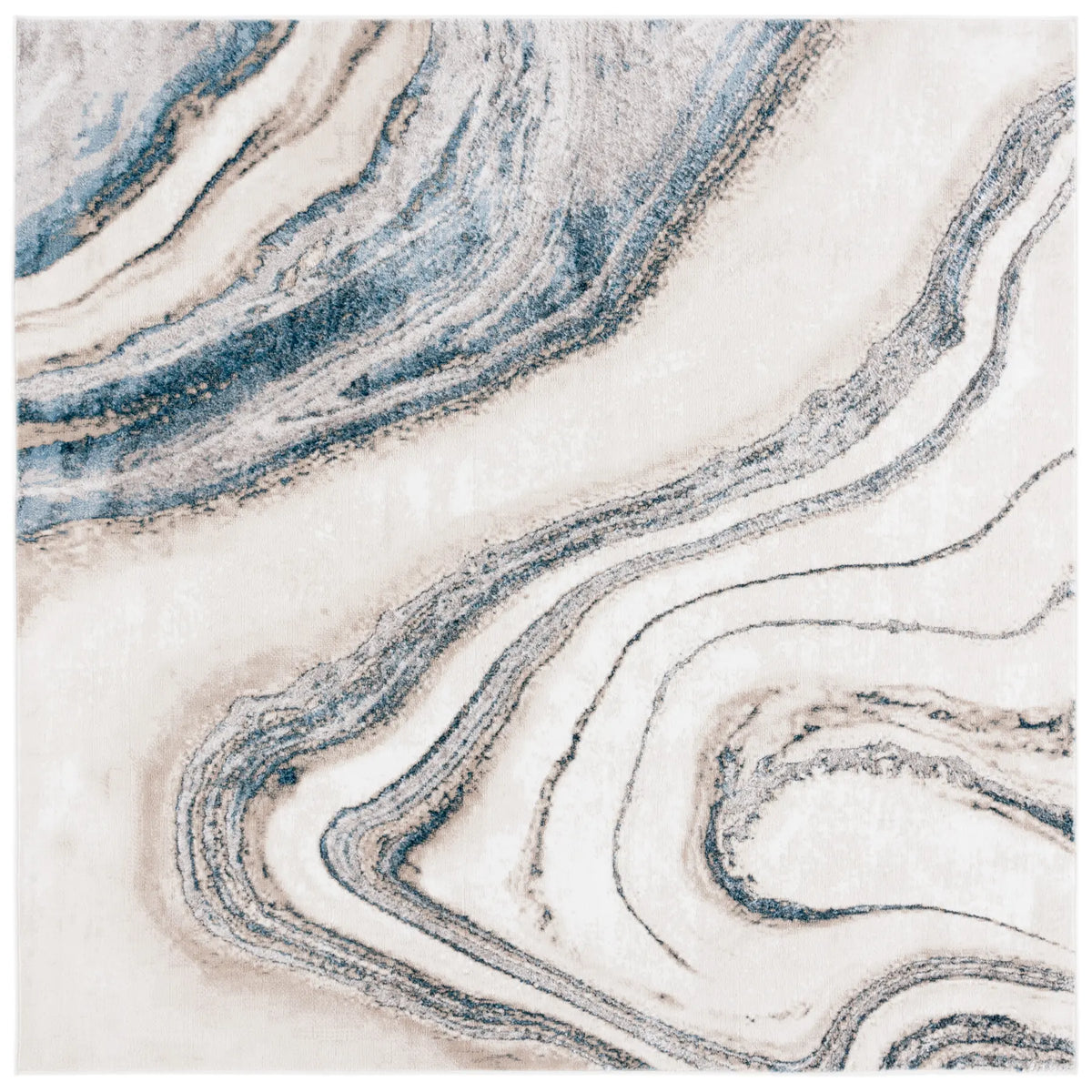 Safavieh Orchard 6'-7" x 6'-7" Rug in Ivory / Blue