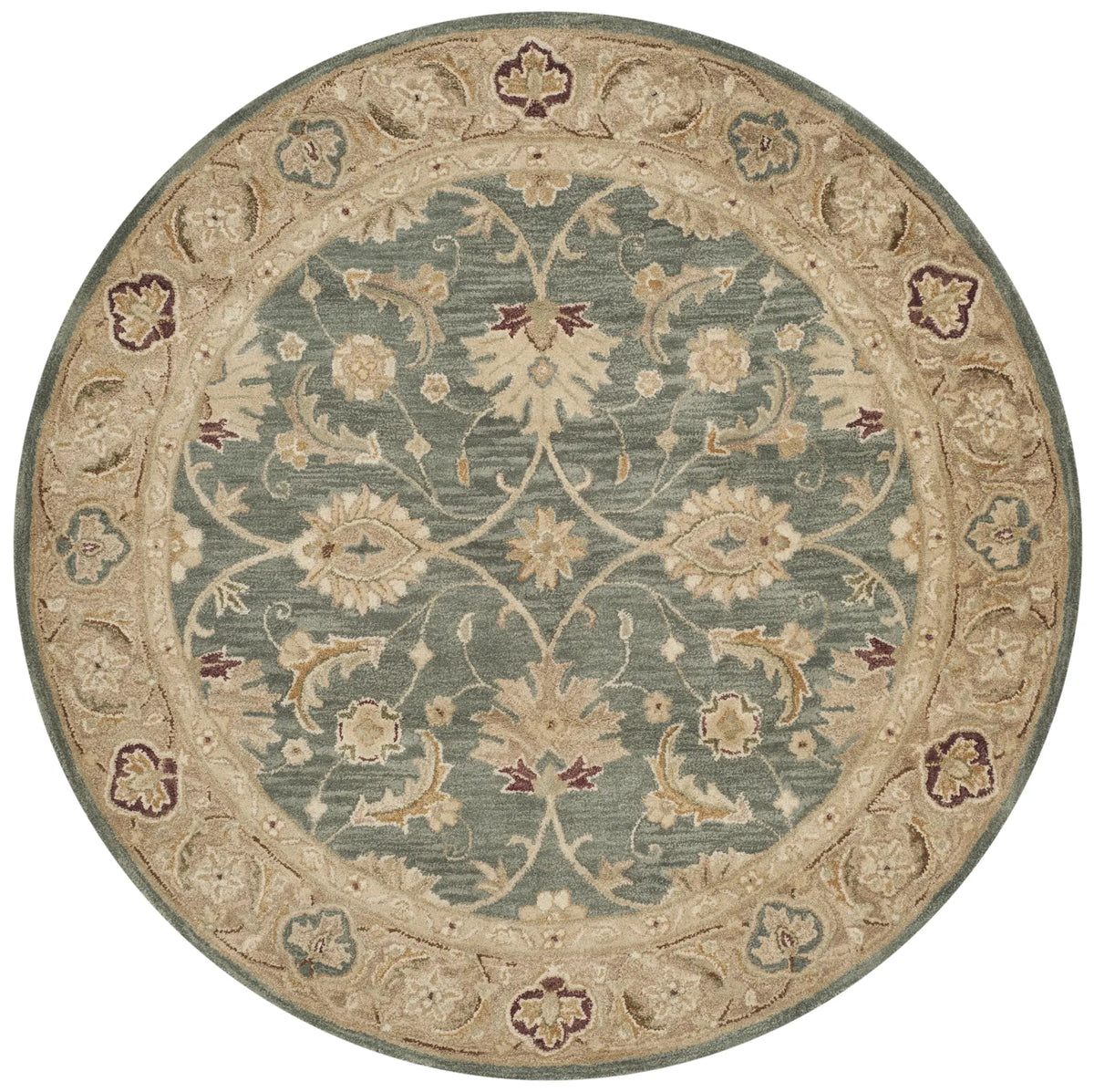 Safavieh Antiquity 6'-0" x 6'-0" Rug in Teal Blue / Taupe