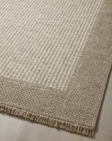 Loloi Dawn Daw-06 Natural Rug - angled corner on wood
